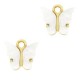 Butterfly Charm 13x14mm White-gold
